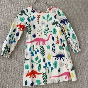 Dinosaur play dress with ric rac